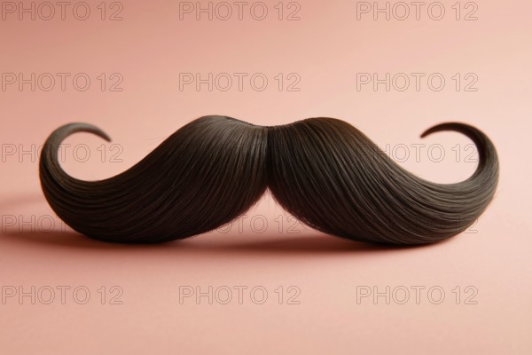 Fake mustache against pastel pink. A playful take on identity, style, and gender expression. Generative ai, AI generated