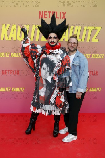 Bambi Mercury (left) and company at the special screening of Kaulitz & Kaulitz S2 at the Delphi Filmpalast in Berlin on 12 June 2025
