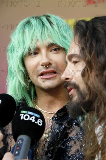 Bill Kaulitz and Tom Kaulitz at the special screening of Kaulitz & Kaulitz S2 at the Delphi Filmpalast in Berlin on 12 June 2025