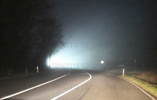 Foggy, hazy motorway A 45 Sauerlandlinie near Herborn Lahn-Dill-Kreis