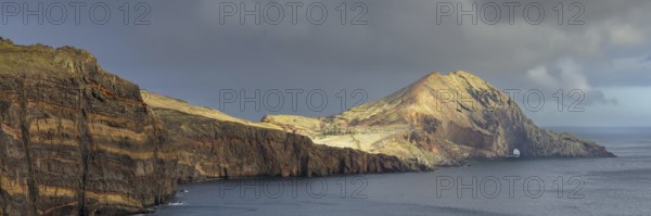 Sunset, volcanic peninsula, Ponta de São Lourenço, Ponta de Sao Lourenco, rocky coast, Punta de San Lorenzo, Madeira, Portugal