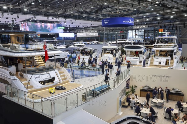Düsseldorf, North Rhine-Westphalia, Germany - Luxury yachts at boot Düsseldorf