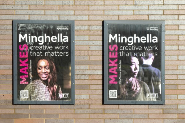 Posters Minghella Studios, Department of Film Theatre Television, Whiteknights Campus, University of Reading, Reading, Berkshire, England, UK