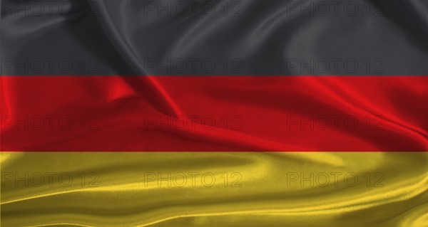 Germany flag with cloth textured background. National flag of Germany with realistic texture