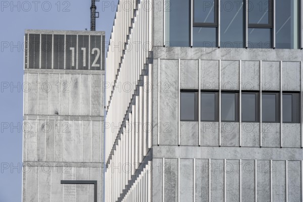 Fire Department, 112, fire station, modern guard, silver façade, fire and rescue station 10, Gummersbacher Straße, Cologne, North Rhine-Westphalia, Germany
