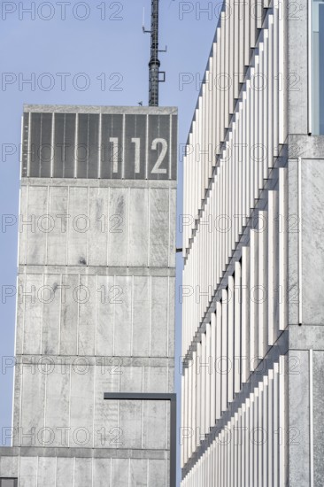 Fire Department, 112, fire station, modern guard, silver façade, fire and rescue station 10, Gummersbacher Straße, Cologne, North Rhine-Westphalia, Germany