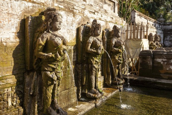 Ritual swimming pool at Goa Gajah elephant cave, Bali, Indonesia