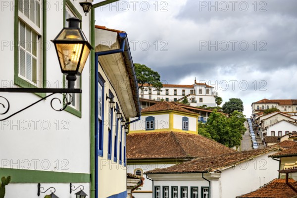 Slope, streets and buildings in the historic city of Ouro Preto in Minas Gerais, Ouro Preto, Minas Gerais, Brazil