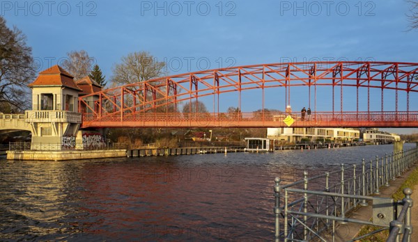 View of the Sechser Bridge at Tegel Harbour, Berlin, Germany