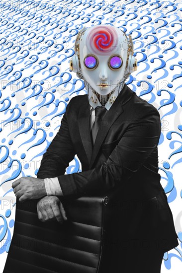 Icon photo, human robot, critical cyber future, security DNA transfer, ethos and robot, ChatGBT, AI, OpenAI, chatbot, artificial intelligence, IT system, informatics, AI learning, IT technology, computer system, software, Microsoft, silicon brain, thinking machine, creativity, new wonder of the world, Einstein replacement, questionable intelligence, AI research, ethics