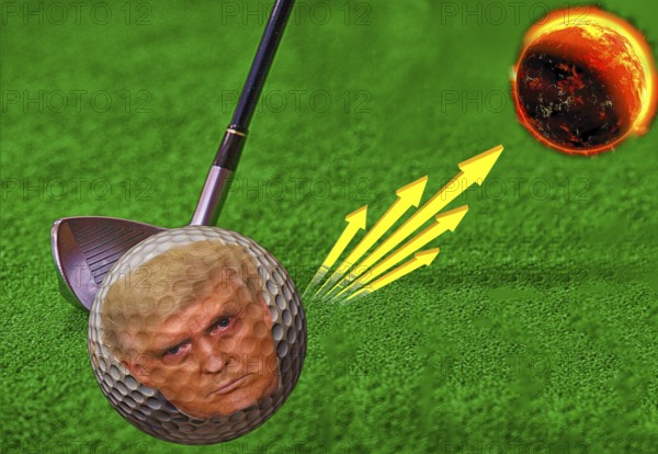 Symbolic image, gulf-obsessed USA and world king Trump flies towards Mars, endless chaos by narcissist Donald, Europe and EU, Venezuela, Canada, Greenland, Denmark, Poland, Cuba, France, Nato, threat of occupation, US democracy in danger, EU and Germany under political pressure, industry, Donald Trump, tariff threats, Elon Musk, Mark Zuckerberg, social networks, fake news, rights broken, hate, hate speech, DSG Digital Services Act, re-election, USA, politics, announcements, vendetta, willed dictator, republican, US electoral system, global threat, lies, 2nd term, global burden, Ukrainian war, White House storm, laws and courts suspended