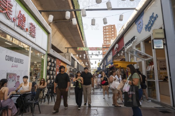 Tourists stroll in Chinatown, Buenos Aires, Argentina