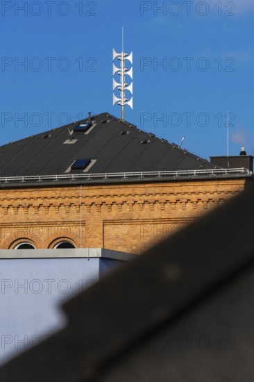Sirens on the roof of a school building in Wuppertal, Germany