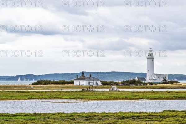 Hurst Point Lighthouse and Hurst Castle, Hurst Spit, Milford on Sea, Lymington, Hampshire, UK