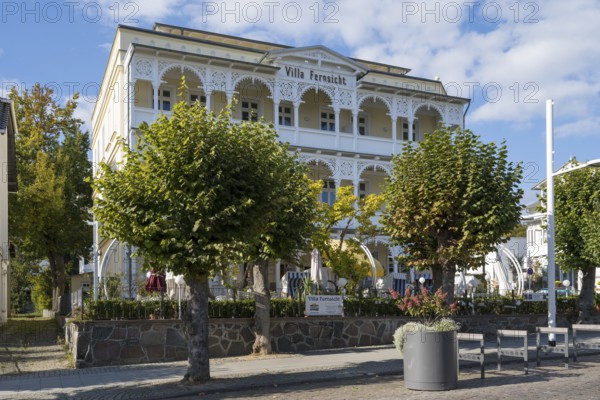 Villa Fernsicht, Bäderarchitektur, Wilhelmstraße, Sellin, Baltic resort, Rügen Island, Mecklenburg-Western Pomerania, Germany