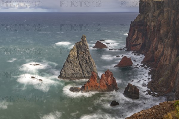 Rock formations on the north coast, volcanic peninsula, Ponta de São Lourenço, Ponta de Sao Lourenco, rocky coast, Punta de San Lorenzo, Madeira, Portugal