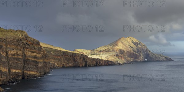 Sunset, volcanic peninsula, Ponta de São Lourenço, Ponta de Sao Lourenco, rocky coast, Punta de San Lorenzo, Madeira, Portugal