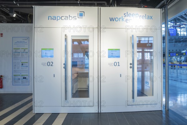 Napcab's sleeping cabins at the airport offer a quiet place of relaxation in bright, modern surroundings, Stuttgart Airport, Germany