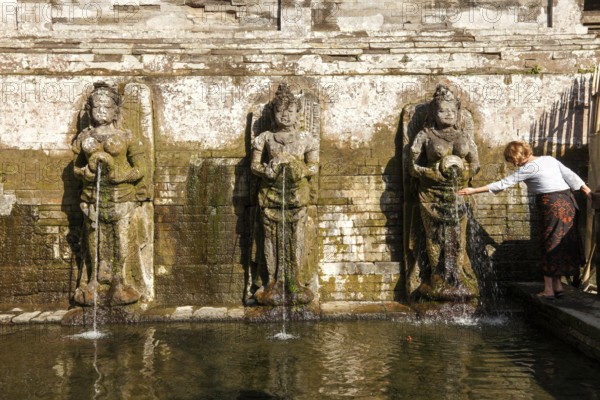 Ritual swimming pool at Goa Gajah elephant cave, Bali, Indonesia