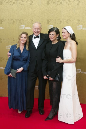 Yngvill Kolset-Haga, Stellan Skarsgard with woman Megan Everett, Renate Reinsve, EUROPEAN FILM AWARDS Berlin 2026, photo call at the House of World Cultures, Berlin, 17.01.2026