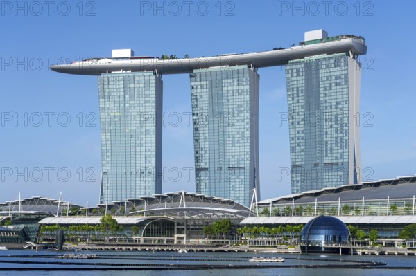 Marina Bay Sands, MBS, luxury 5-star hotel and integrated resort in Downtown Core of the city Singapore, Southeast Asia