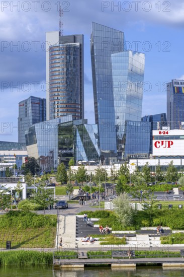 Artery building complex and Europa Tower, Europos bokštas, skyscrapers in the Vilnius Central Business District, Vilnius CBD in Šnipišk? s, Lithuania