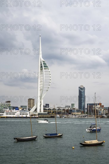 Portsmouth Harbour over Spinnaker Tower, Portsmouth, Gosport, England, United Kingdom
