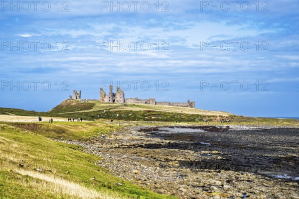 Ruins of Dunstanburgh Castle, Northumberland Coast, England, UK