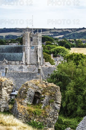 Ruins of Corfe Castle, Wareham, Dorset, England, United Kingdom