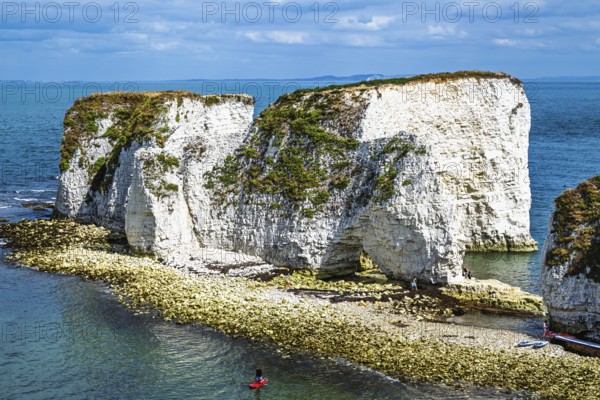 White Cliffs of Old Harry Rocks Jurassic Coast, Handfast Point, Dorset, UK