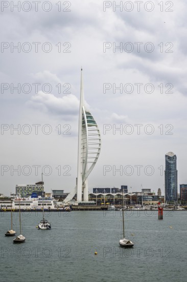 Portsmouth Harbour over Spinnaker Tower, Portsmouth, Gosport, England, United Kingdom