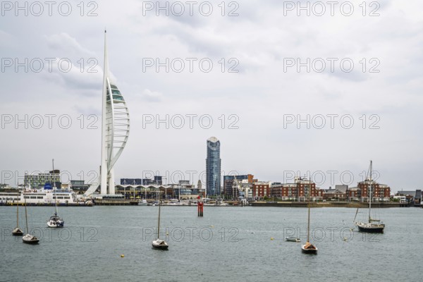 Portsmouth Harbour over Spinnaker Tower, Portsmouth, Gosport, England, United Kingdom