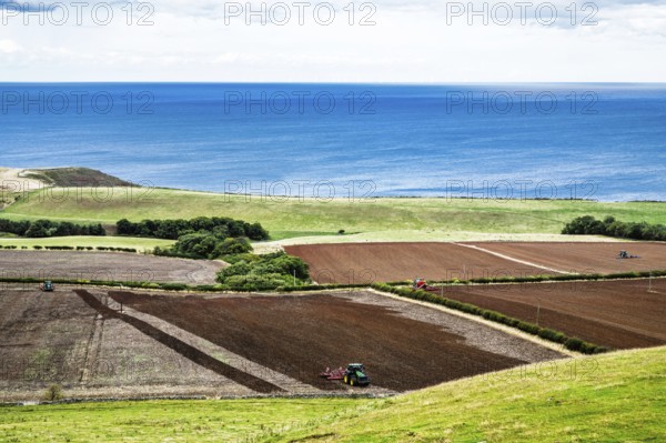 Scottish fields and farms, Southeast Scotland, UK