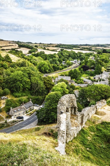 Ruins of Corfe Castle, Wareham, Dorset, England, United Kingdom