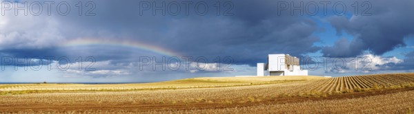 Rainbow over Torness Nuclear Power Station, Torness Point, Dunbar, East Lothian, Scotland, UK