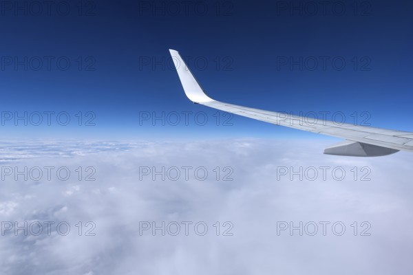 Cloud cover over Franconia seen from an airplane, Bavaria, Germany