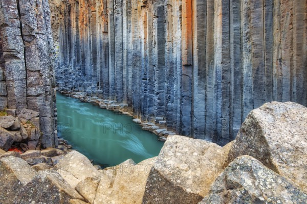 Stuðlagil Canyon, basalt columns along the Jökulsá á Dal River (also known as Jökla), Jökuldalur Valley, East Iceland, Iceland