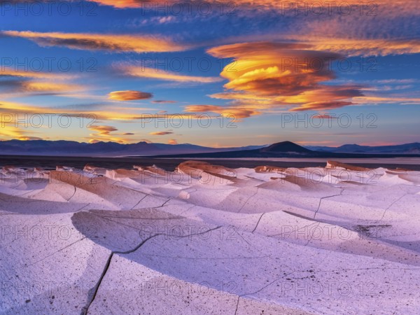 Campo Piedra Pómez, spectacular cloud formations at sunset, El Peñón, La Puna, Catamarca Province, Argentina, South America