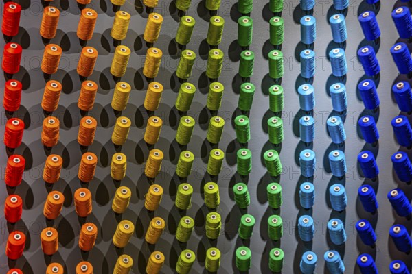 Jim Thomson House and Museum, spools of colored silk threads, Bangkok, Thailand's metropolis, Thailand