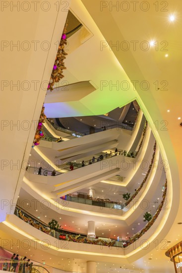 Different floors connected by escalators in Iconsiam Shopping Center, Bangkok, Thailand's metropolis, Thailand