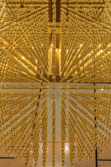 Ornate gilded ceiling decoration in Iconsiam shopping center, Bangkok, Thailand's metropolis, Thailand