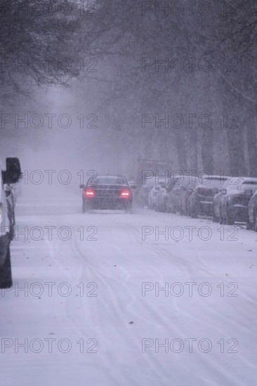 Car with snow, winter, Germany