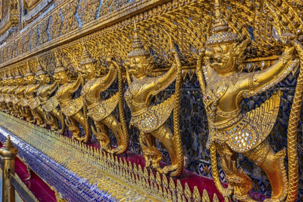 The Grand Royal Palace, Wat Phra Kaeo Buddhist Temple, guarded by Yakshas, Phra Nakhon, Bangkok, Thailand's metropolis, Thailand