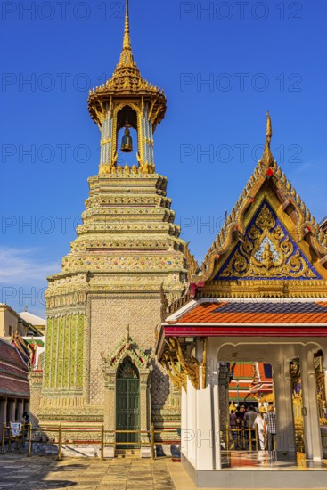 The Grand Royal Palace, Wat Phra Kaeo Buddhist Temple, the Bell Tower, Phra Nakhon, Bangkok, Thailand's Metropolis, Thailand