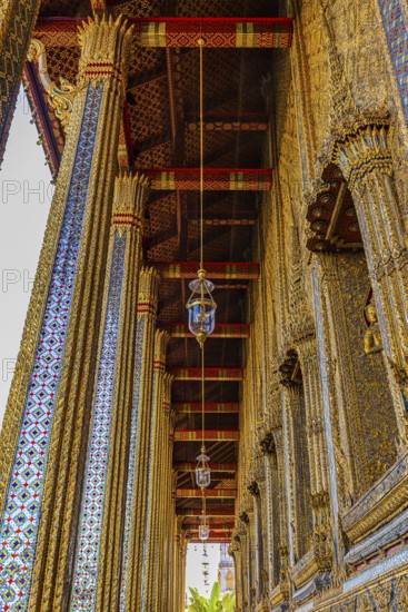 The Grand Royal Palace, Wat Phra Kaeo Buddhist Temple, magnificent portico, Phra Nakhon, Bangkok, Thailand's metropolis, Thailand