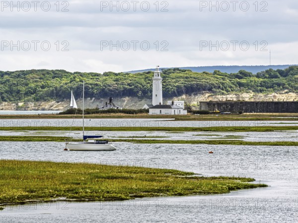 Hurst Point Lighthouse and Hurst Castle, Hurst Spit, Milford on Sea, Lymington, Hampshire, UK
