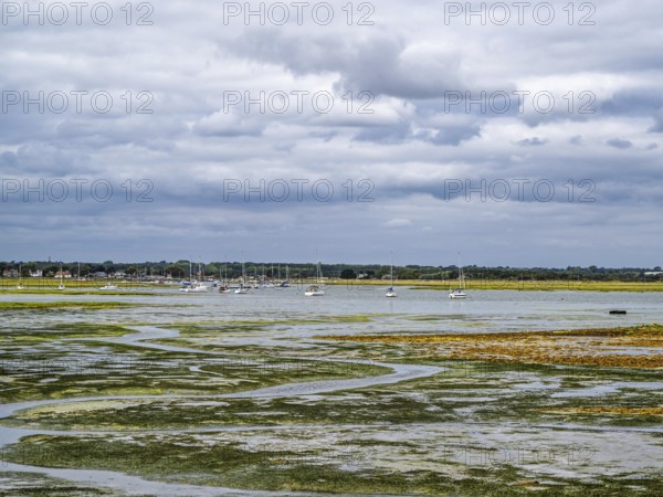 Marshes over Hurst Spit, Milford on Sea, Lymington, Hampshire, UK