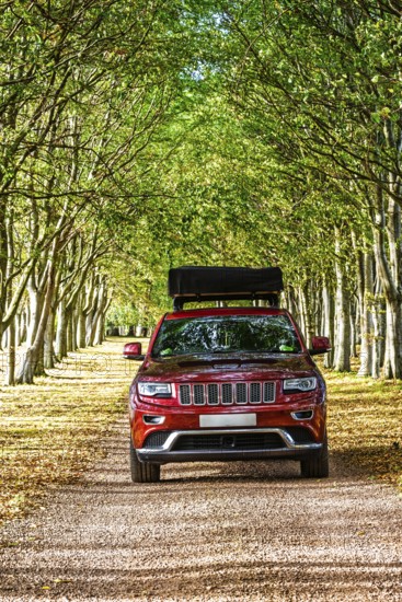 4x4 car trip with roof tent on the Scottish wilderness, Scotland, United Kingdom