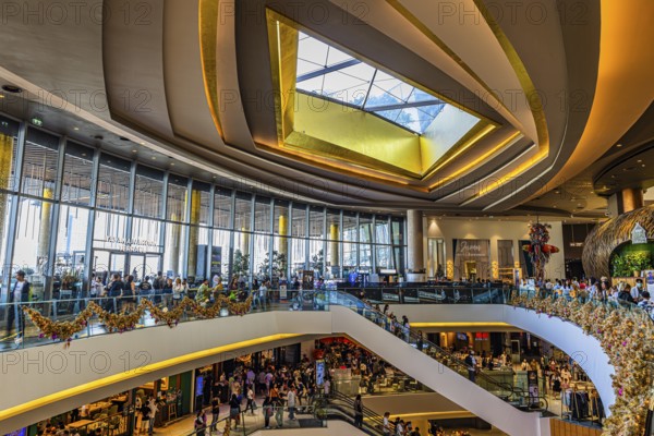 Skylight and various floors connected by escalators in Iconsiam Shopping Center, Bangkok, Thailand's metropolis, Thailand