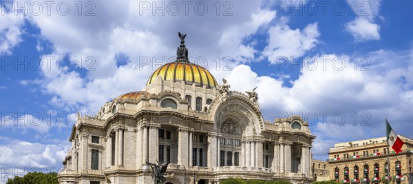 Landmark Palace of Fine Arts, Palacio de Bellas Artes in Alameda Central Park near Mexico City Zocalo Historic Center
